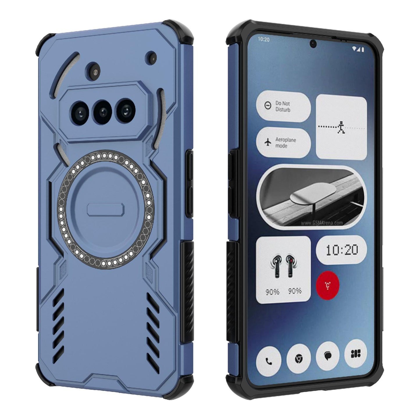 Nothing Phone 3a Butterfly Armor MagSafe Magnetic Ring Shockproof Protective Phone Case with Stand