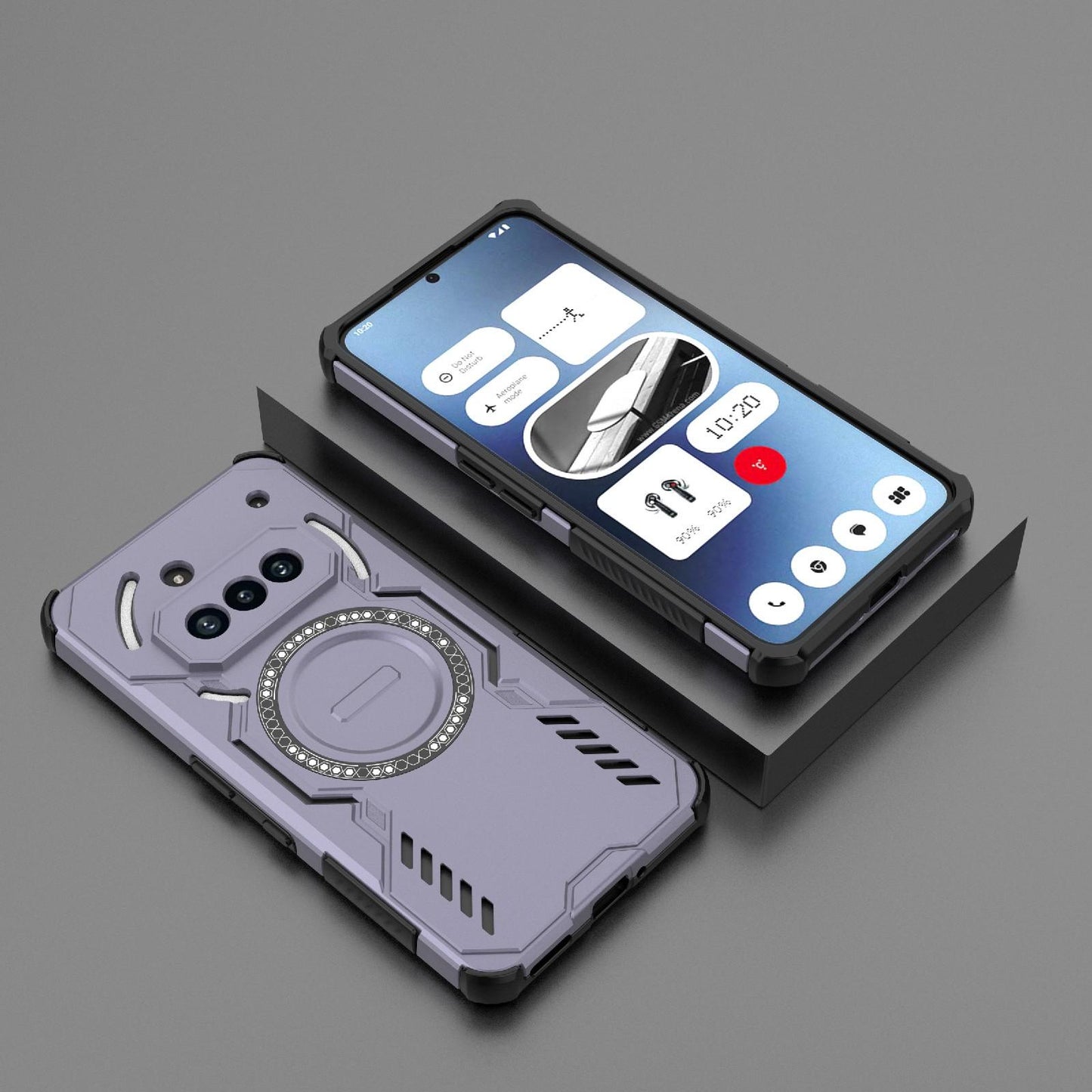 Nothing Phone 3a Butterfly Armor MagSafe Magnetic Ring Shockproof Protective Phone Case with Stand