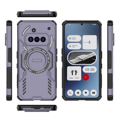 Nothing Phone 3a Butterfly Armor MagSafe Magnetic Ring Shockproof Protective Phone Case with Stand