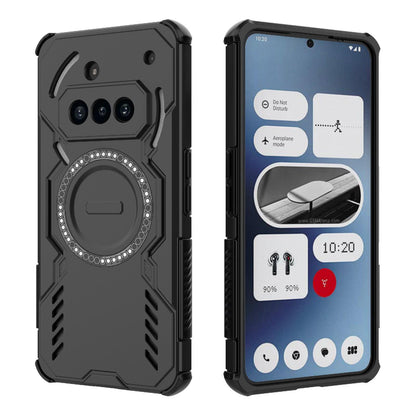 Nothing Phone 3a Butterfly Armor MagSafe Magnetic Ring Shockproof Protective Phone Case with Stand