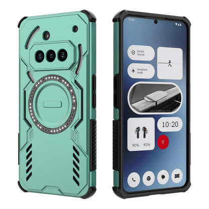 Nothing Phone 3a Butterfly Armor MagSafe Magnetic Ring Shockproof Protective Phone Case with Stand