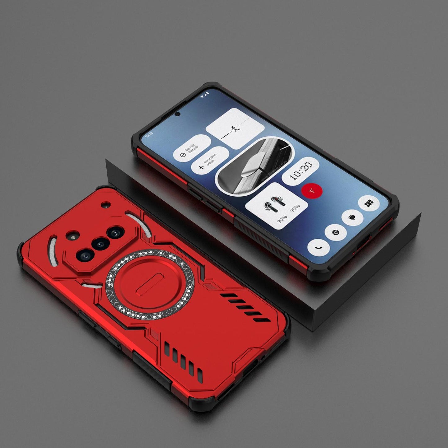 Nothing Phone 3a Butterfly Armor MagSafe Magnetic Ring Shockproof Protective Phone Case with Stand