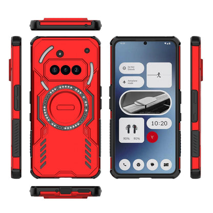 Nothing Phone 3a Butterfly Armor MagSafe Magnetic Ring Shockproof Protective Phone Case with Stand