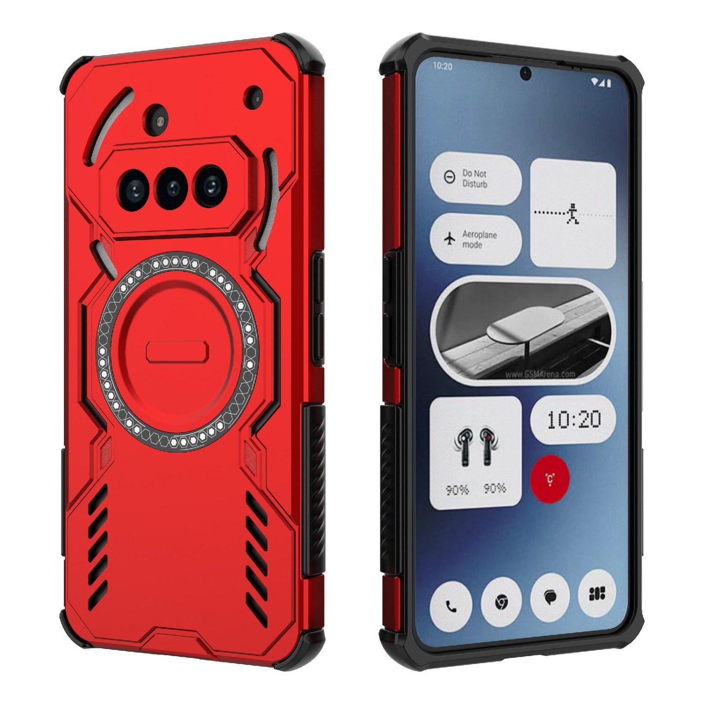 Nothing Phone 3a Butterfly Armor MagSafe Magnetic Ring Shockproof Protective Phone Case with Stand