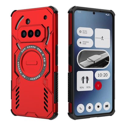 Nothing Phone 3a Butterfly Armor MagSafe Magnetic Ring Shockproof Protective Phone Case with Stand