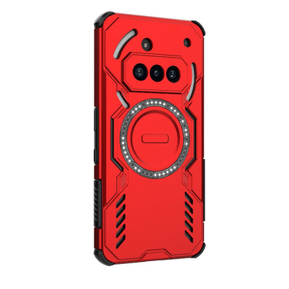 Nothing Phone 3a Butterfly Armor MagSafe Magnetic Ring Shockproof Protective Phone Case with Stand