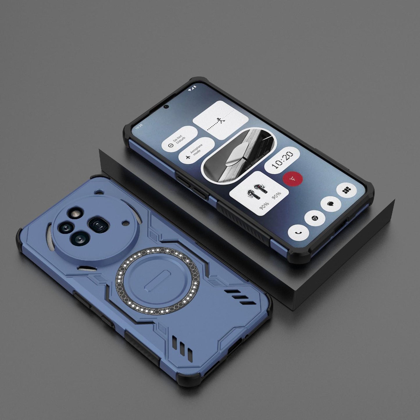 Nothing Phone 3a Pro Butterfly Armor MagSafe Magnetic Ring Shockproof Protective Phone Case with Stand