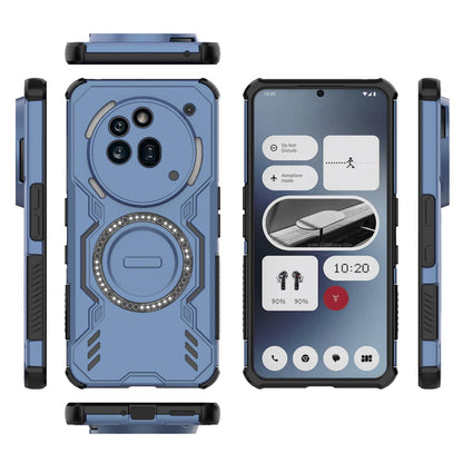 Nothing Phone 3a Pro Butterfly Armor MagSafe Magnetic Ring Shockproof Protective Phone Case with Stand