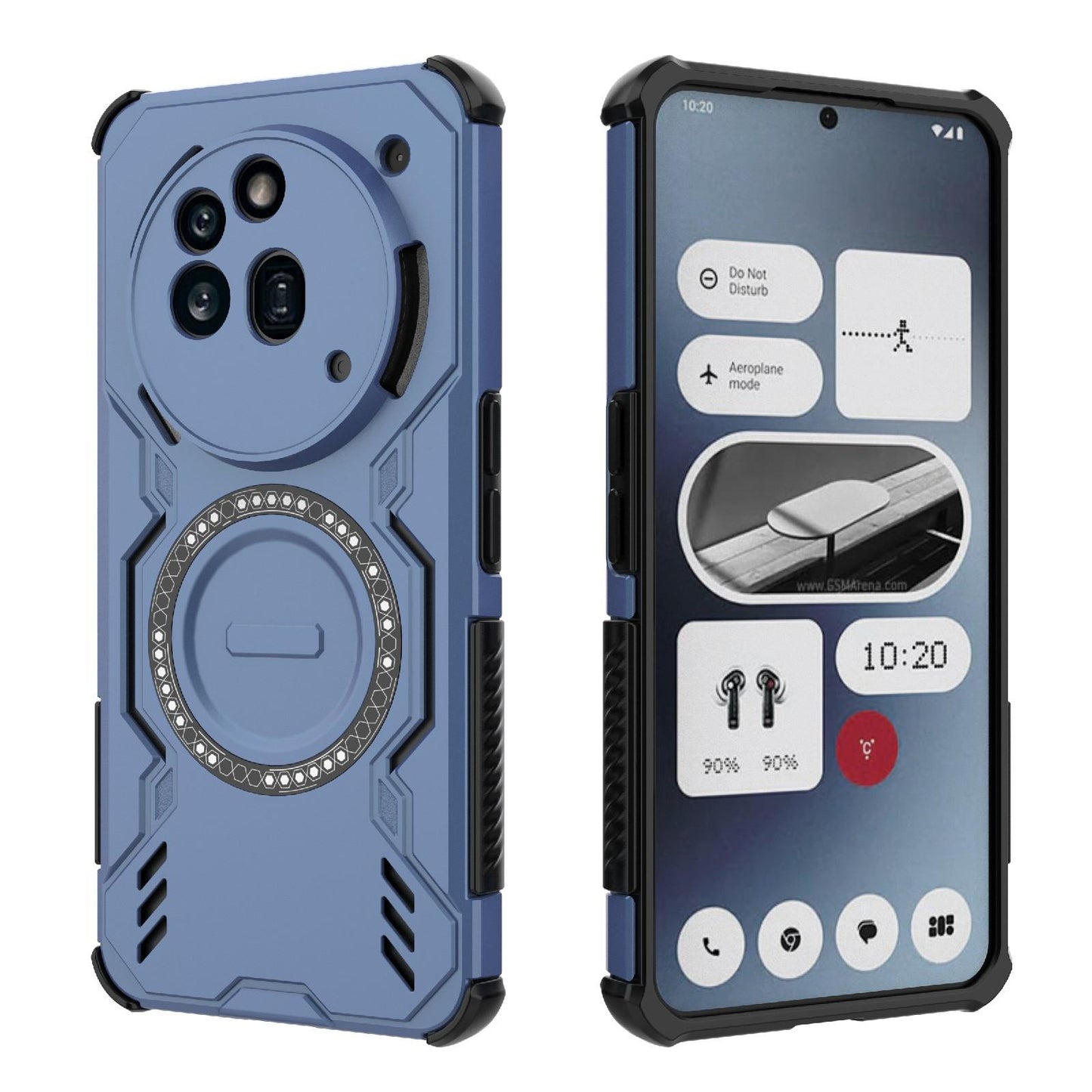 Nothing Phone 3a Pro Butterfly Armor MagSafe Magnetic Ring Shockproof Protective Phone Case with Stand