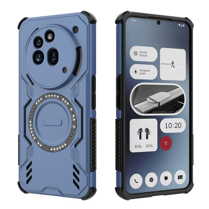 Nothing Phone 3a Pro Butterfly Armor MagSafe Magnetic Ring Shockproof Protective Phone Case with Stand