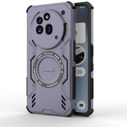 Nothing Phone 3a Pro Butterfly Armor MagSafe Magnetic Ring Shockproof Protective Phone Case with Stand
