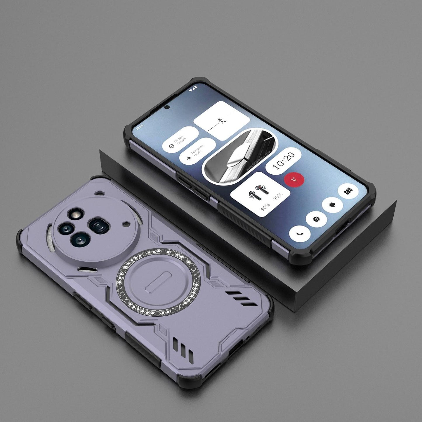 Nothing Phone 3a Pro Butterfly Armor MagSafe Magnetic Ring Shockproof Protective Phone Case with Stand