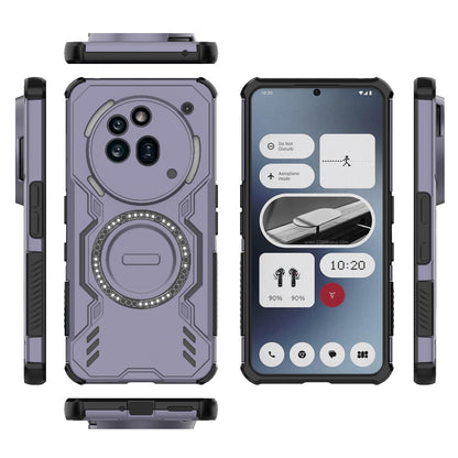 Nothing Phone 3a Pro Butterfly Armor MagSafe Magnetic Ring Shockproof Protective Phone Case with Stand