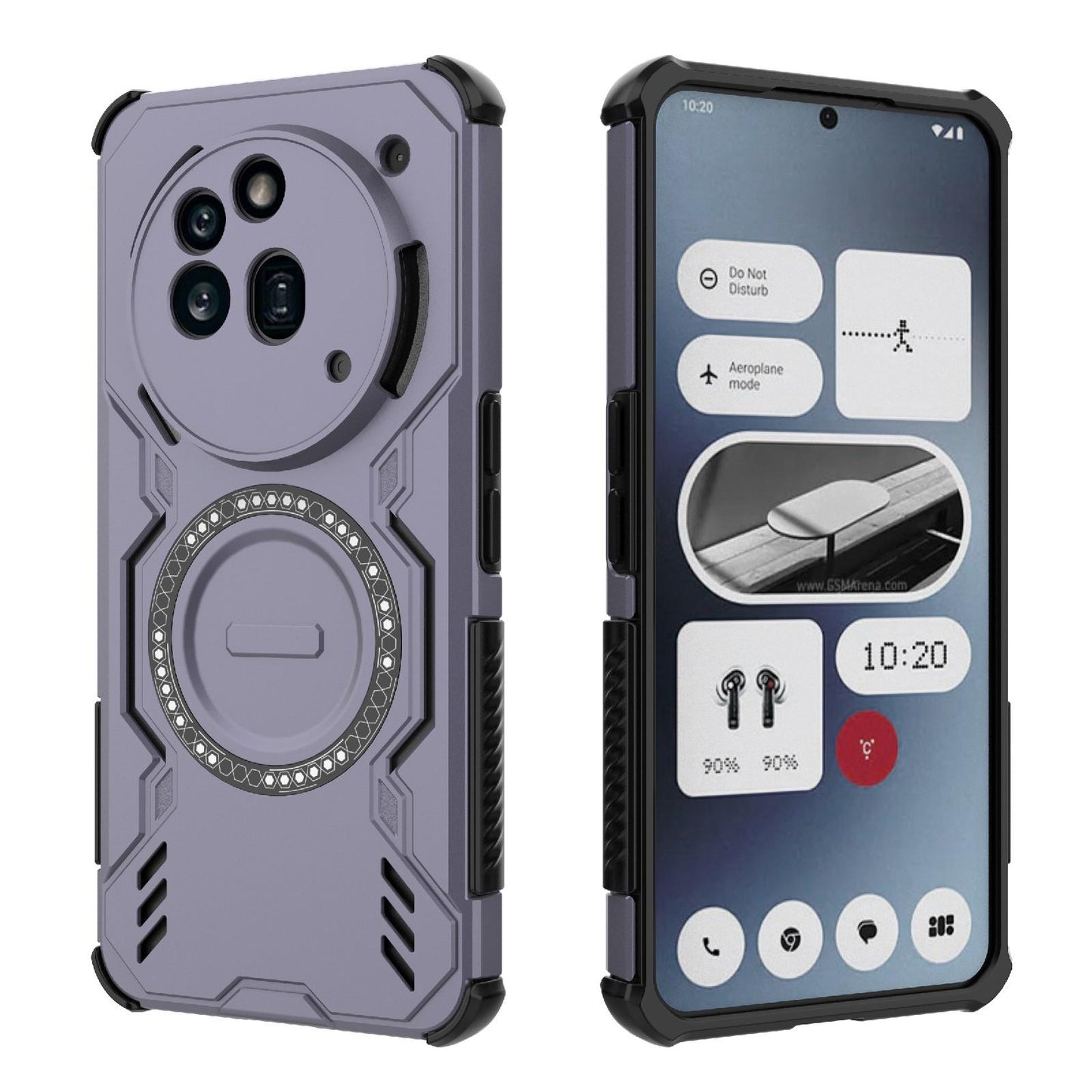 Nothing Phone 3a Pro Butterfly Armor MagSafe Magnetic Ring Shockproof Protective Phone Case with Stand