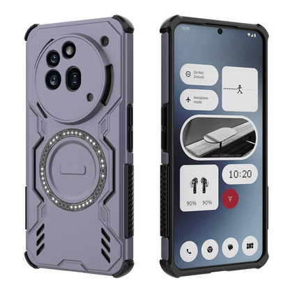 Nothing Phone 3a Pro Butterfly Armor MagSafe Magnetic Ring Shockproof Protective Phone Case with Stand