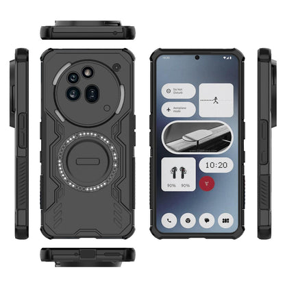 Nothing Phone 3a Pro Butterfly Armor MagSafe Magnetic Ring Shockproof Protective Phone Case with Stand