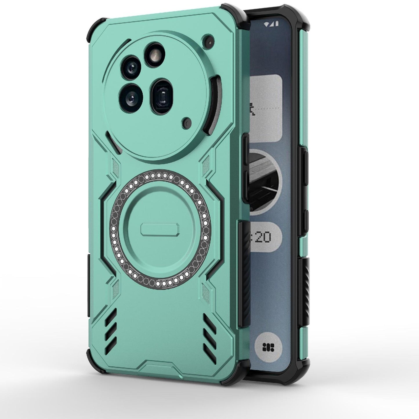 Nothing Phone 3a Pro Butterfly Armor MagSafe Magnetic Ring Shockproof Protective Phone Case with Stand