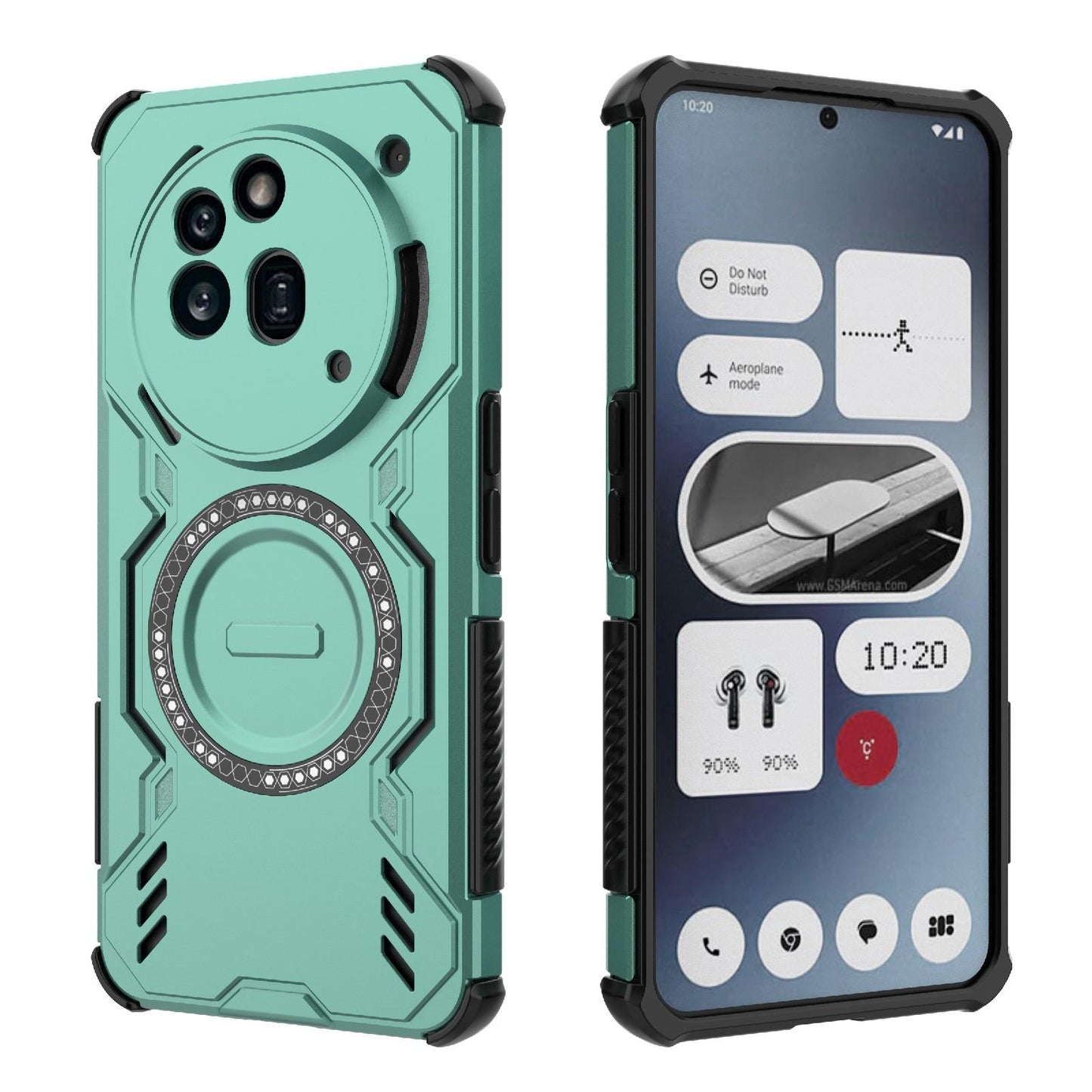 Nothing Phone 3a Pro Butterfly Armor MagSafe Magnetic Ring Shockproof Protective Phone Case with Stand