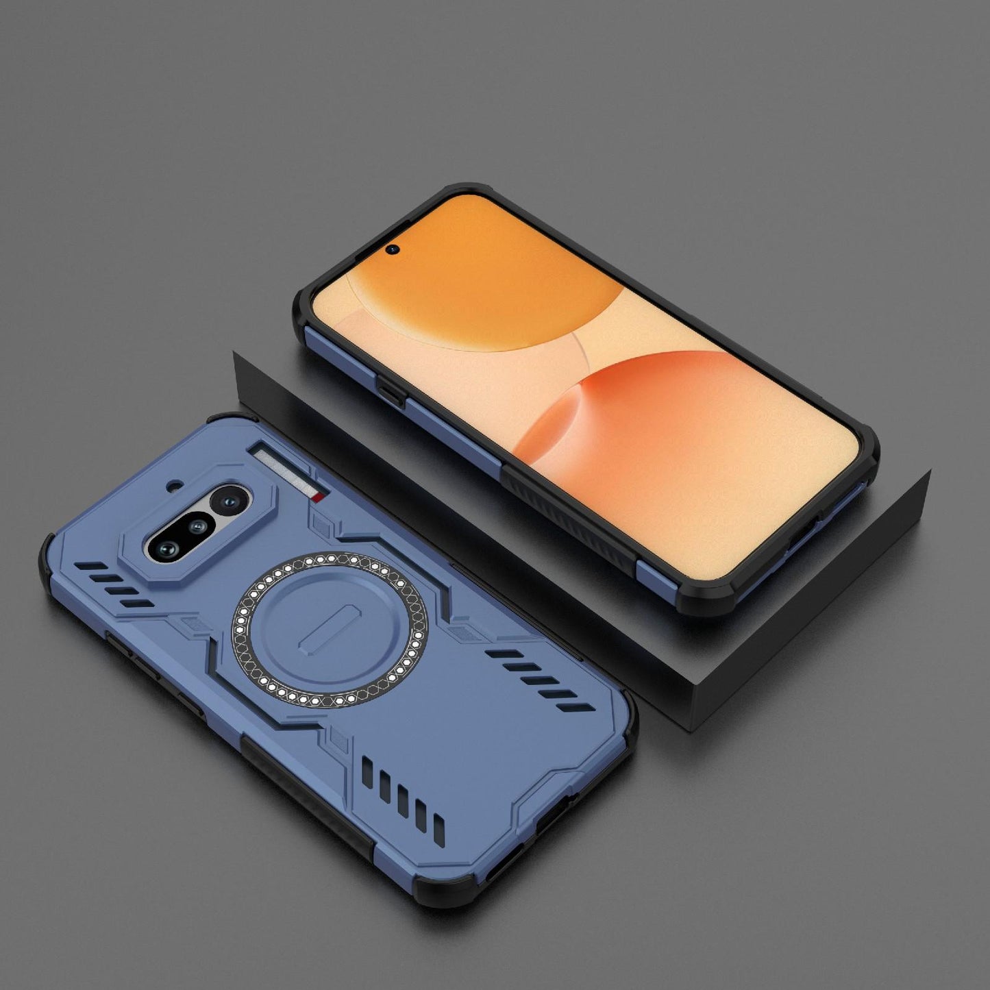 Nothing Phone 4a 5G Butterfly Armor MagSafe Magnetic Ring Shockproof Protective Phone Case with Stand