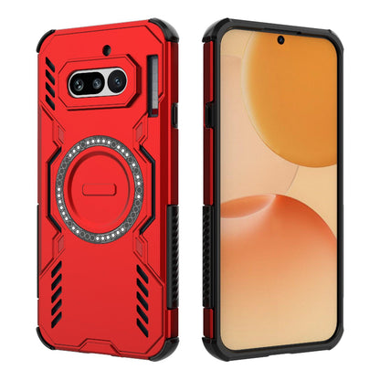 Nothing Phone 4a 5G Butterfly Armor MagSafe Magnetic Ring Shockproof Protective Phone Case with Stand