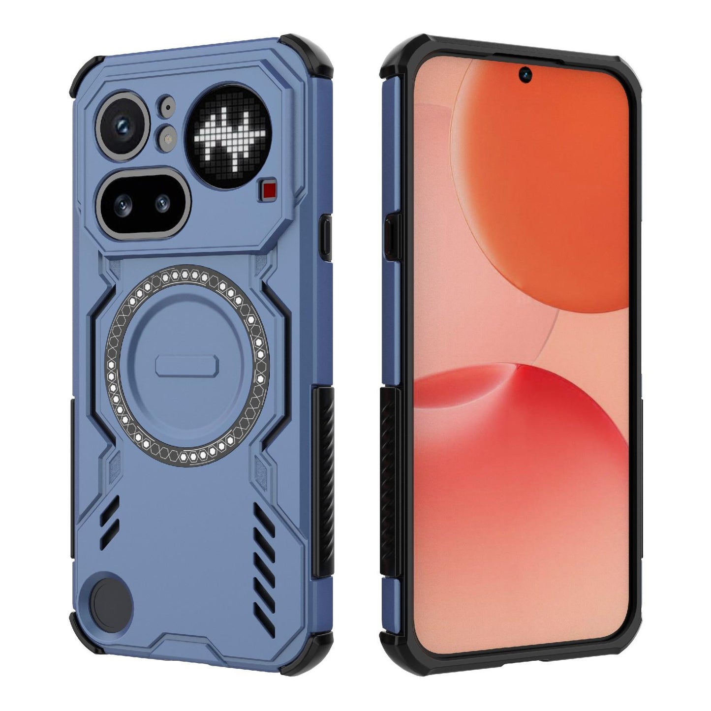 Nothing Phone 4a Pro 5G Butterfly Armor MagSafe Magnetic Ring Shockproof Protective Phone Case with Stand
