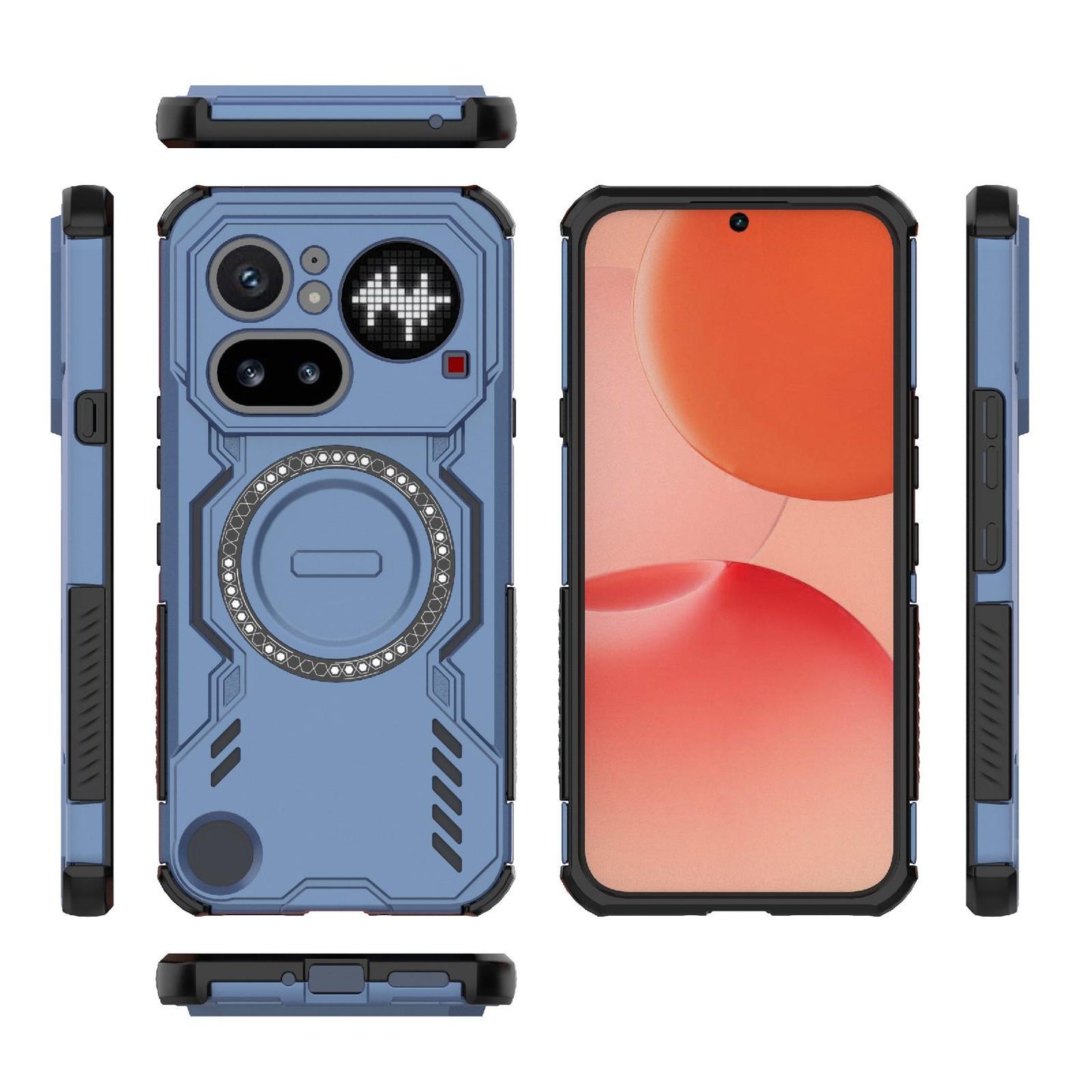 Nothing Phone 4a Pro 5G Butterfly Armor MagSafe Magnetic Ring Shockproof Protective Phone Case with Stand