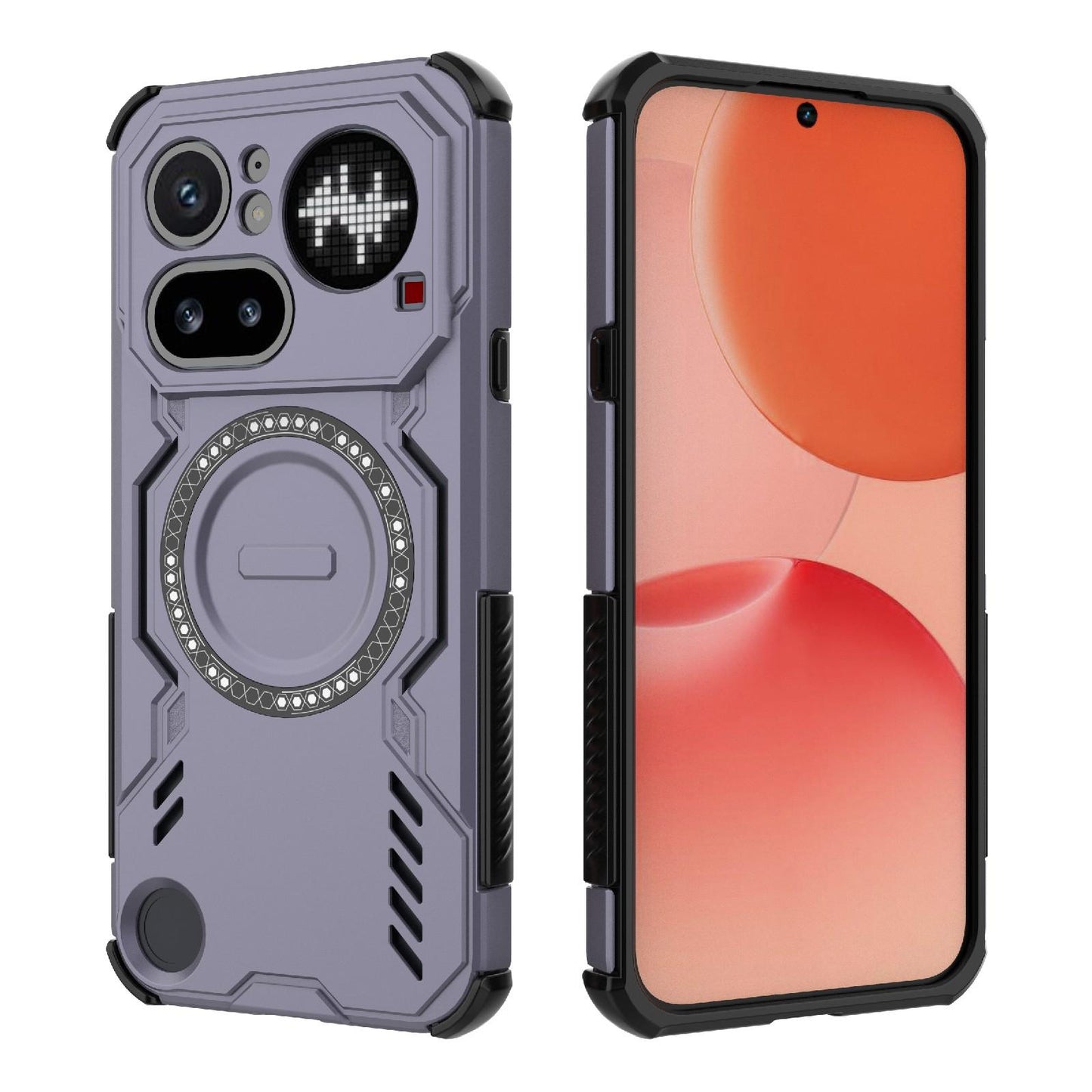 Nothing Phone 4a Pro 5G Butterfly Armor MagSafe Magnetic Ring Shockproof Protective Phone Case with Stand