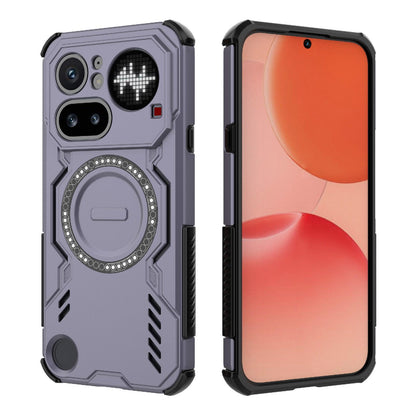 Nothing Phone 4a Pro 5G Butterfly Armor MagSafe Magnetic Ring Shockproof Protective Phone Case with Stand