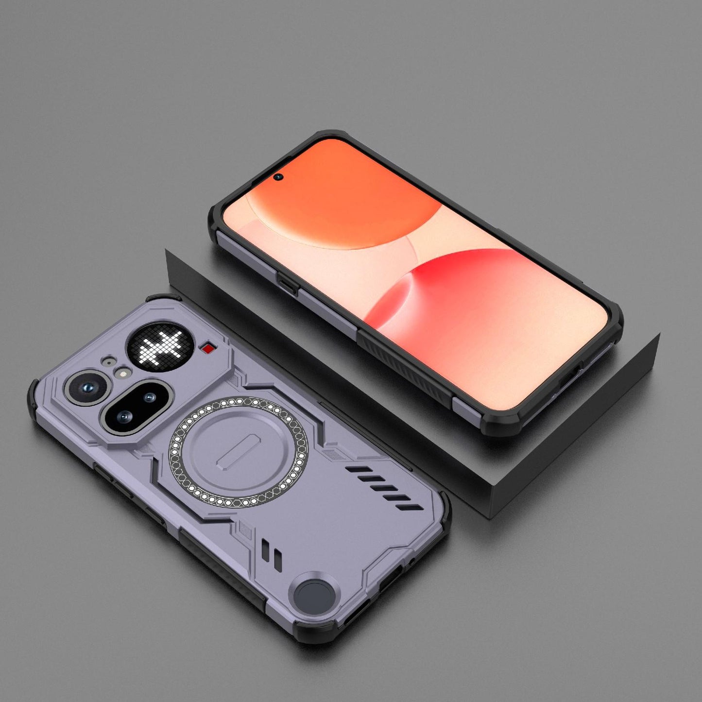 Nothing Phone 4a Pro 5G Butterfly Armor MagSafe Magnetic Ring Shockproof Protective Phone Case with Stand