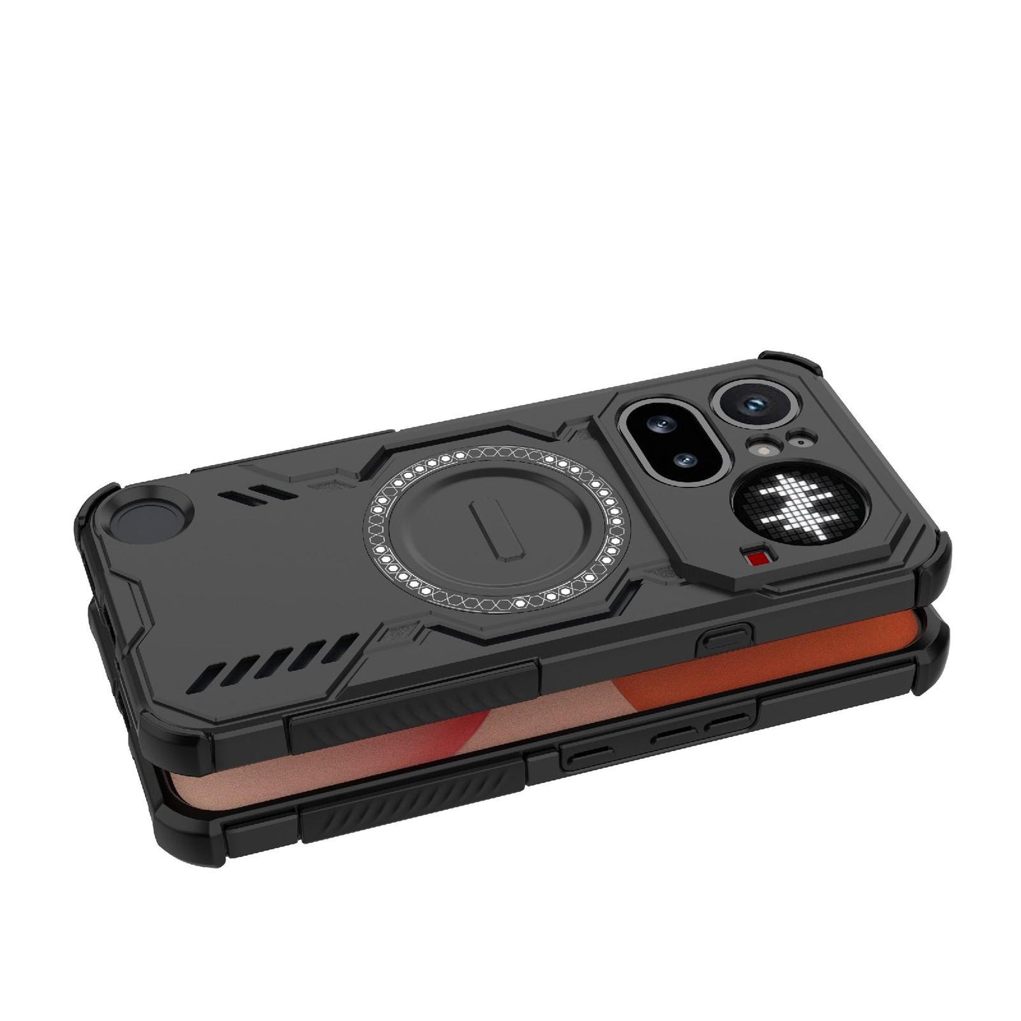 Nothing Phone 4a Pro 5G Butterfly Armor MagSafe Magnetic Ring Shockproof Protective Phone Case with Stand