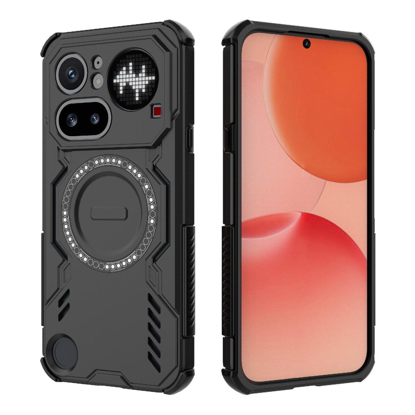 Nothing Phone 4a Pro 5G Butterfly Armor MagSafe Magnetic Ring Shockproof Protective Phone Case with Stand