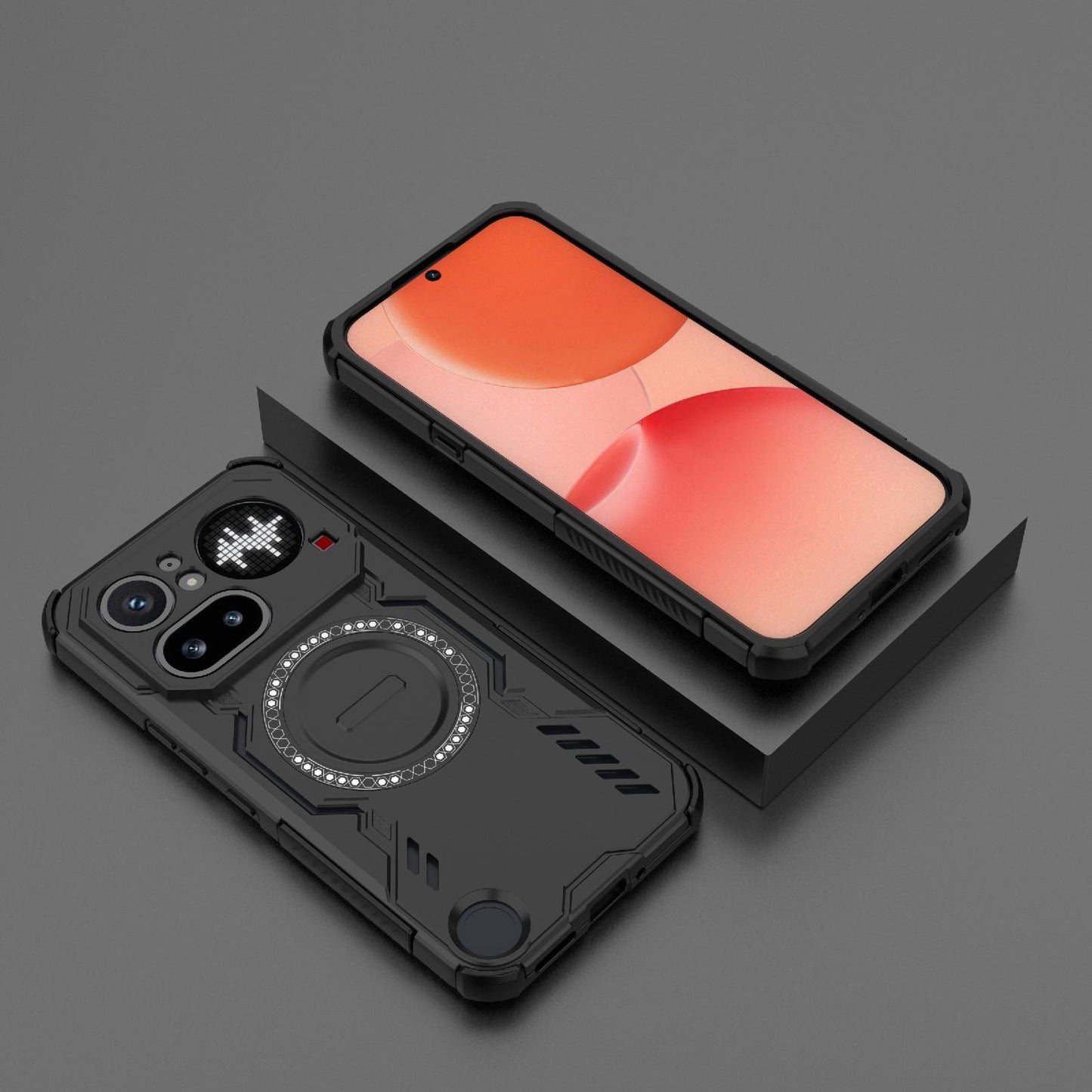 Nothing Phone 4a Pro 5G Butterfly Armor MagSafe Magnetic Ring Shockproof Protective Phone Case with Stand