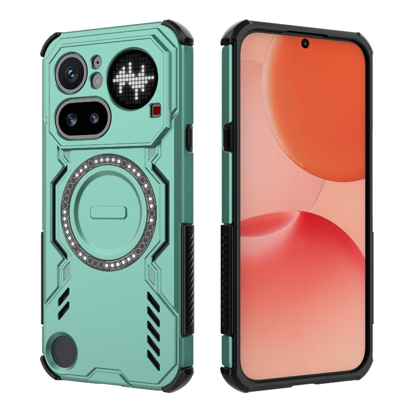 Nothing Phone 4a Pro 5G Butterfly Armor MagSafe Magnetic Ring Shockproof Protective Phone Case with Stand