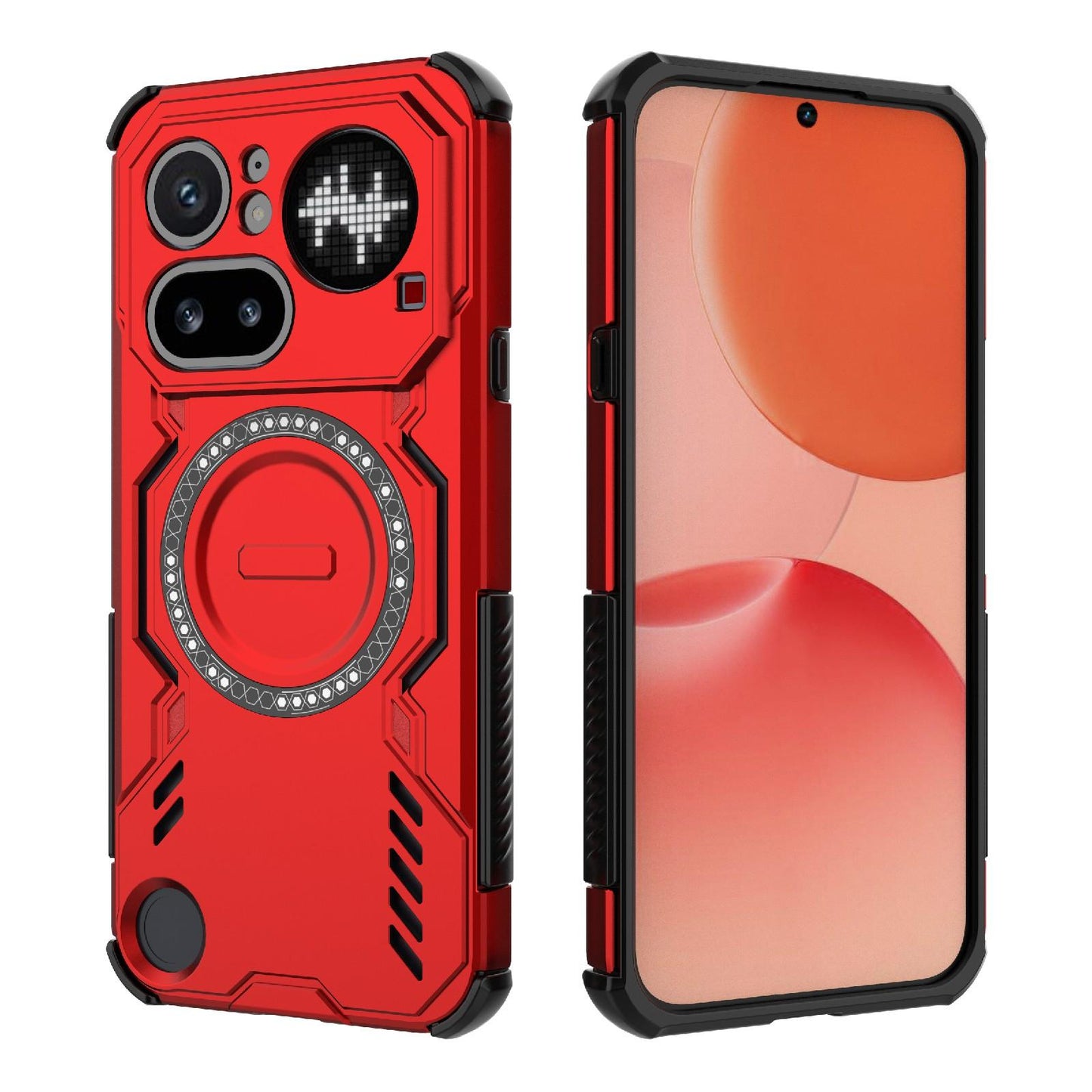 Nothing Phone 4a Pro 5G Butterfly Armor MagSafe Magnetic Ring Shockproof Protective Phone Case with Stand