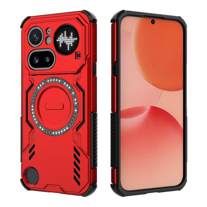 Nothing Phone 4a Pro 5G Butterfly Armor MagSafe Magnetic Ring Shockproof Protective Phone Case with Stand