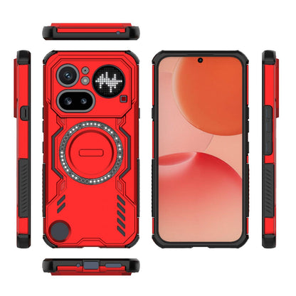 Nothing Phone 4a Pro 5G Butterfly Armor MagSafe Magnetic Ring Shockproof Protective Phone Case with Stand