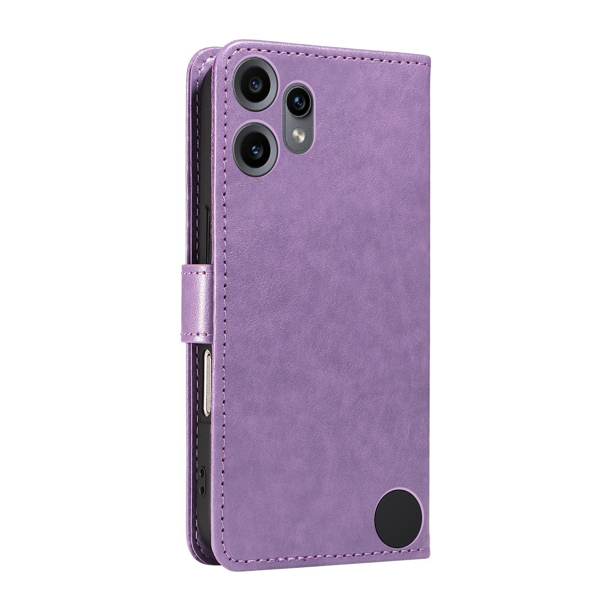 For Nothing CMF Phone 2 Pro Cat and Bee Embossed Flip Leather Phone Case Wallet Cover with Card Slots Cash Pocket Magnetic Stand Protective Shockproof TPU PU Leather Case with Wrist Strap