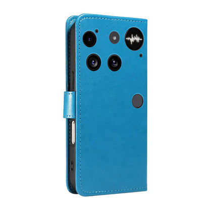 For Nothing Phone 3 Cat and Bee Embossed Flip Leather Phone Case Wallet Cover with Card Slots Cash Pocket Magnetic Stand Protective Shockproof TPU PU Leather Case with Wrist Strap