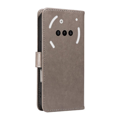 For Nothing Phone 3A Cat and Bee Embossed Flip Leather Phone Case Wallet Cover with Card Slots Cash Pocket Magnetic Stand Protective Shockproof TPU PU Leather Case with Wrist Strap