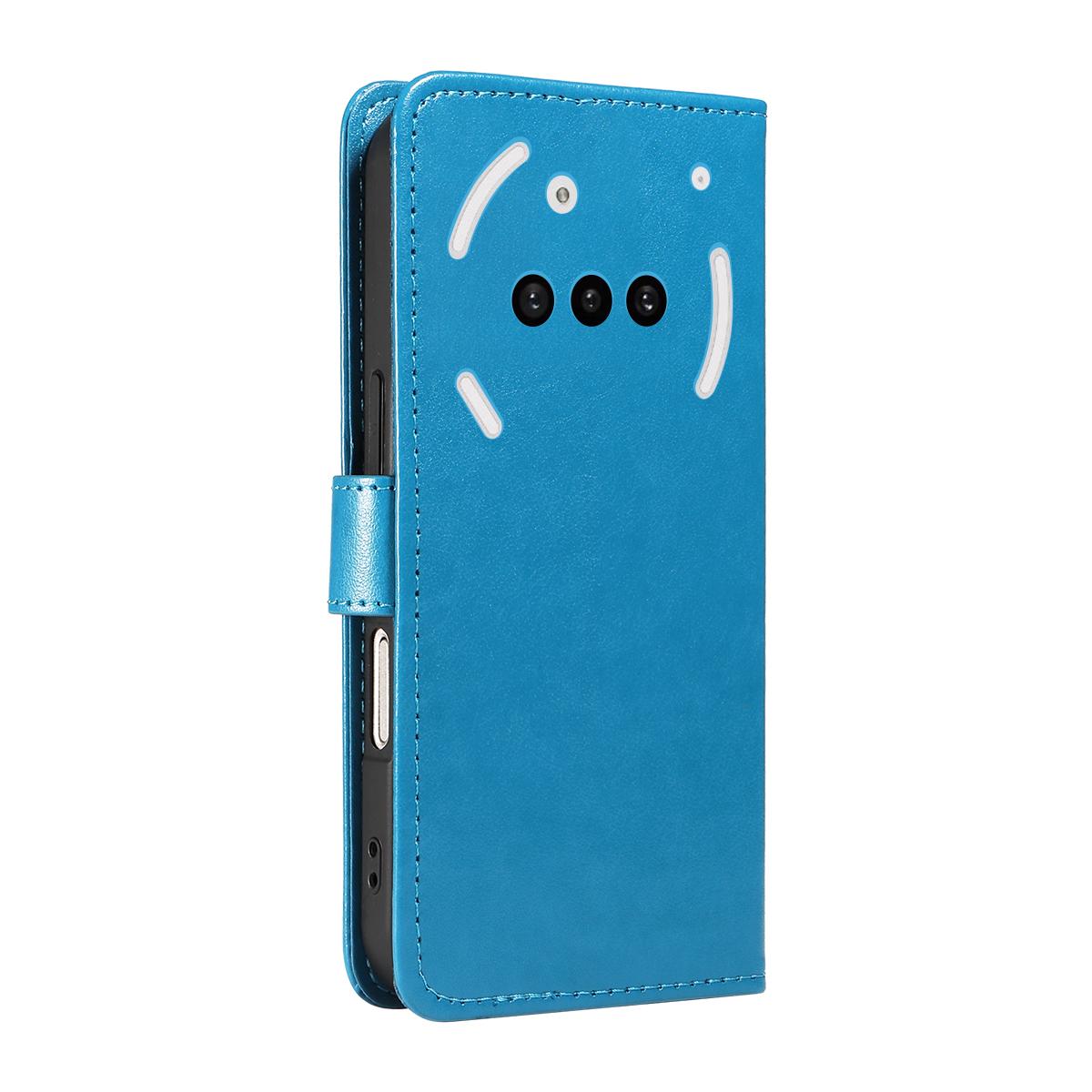 For Nothing Phone 3A Cat and Bee Embossed Flip Leather Phone Case Wallet Cover with Card Slots Cash Pocket Magnetic Stand Protective Shockproof TPU PU Leather Case with Wrist Strap