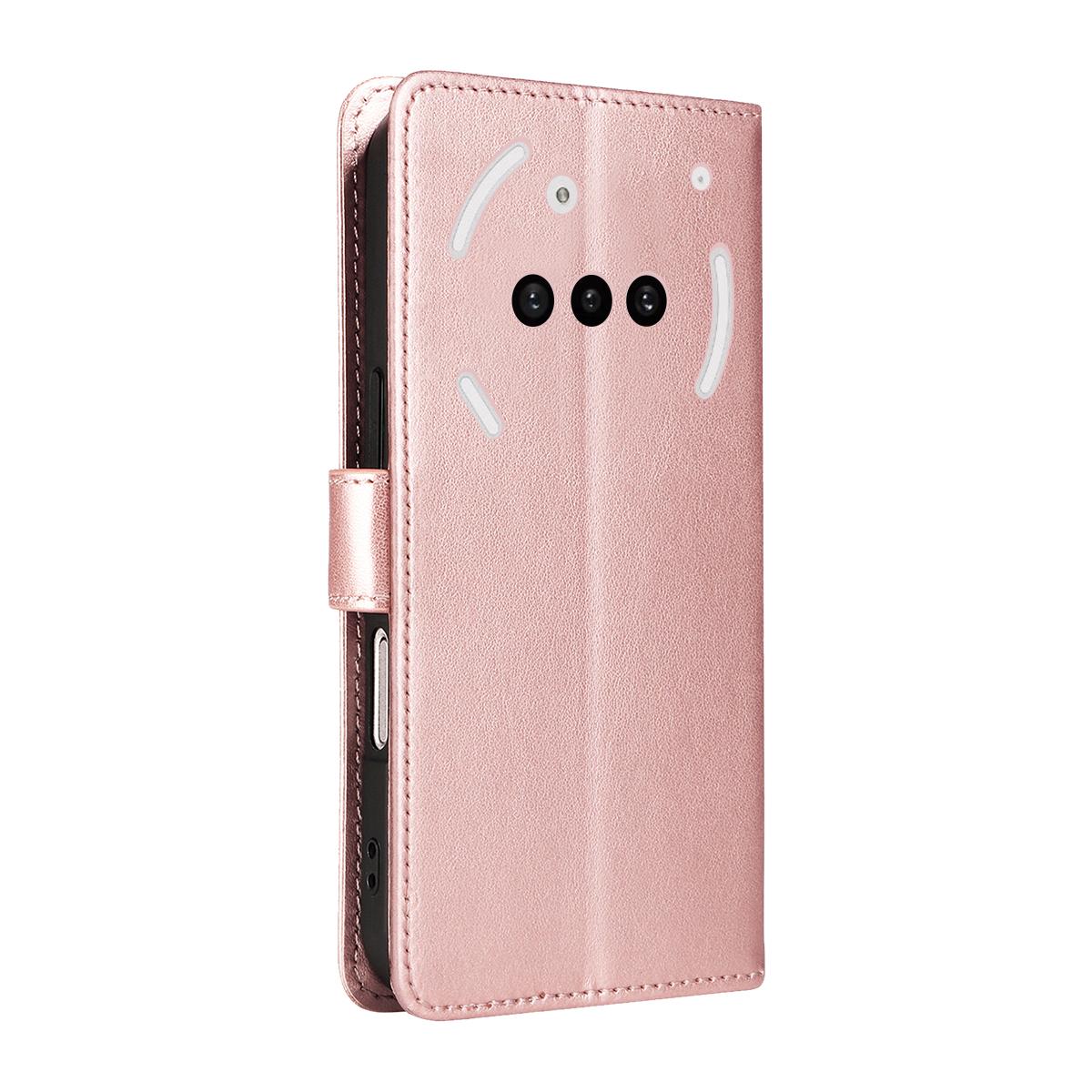 For Nothing Phone 3A Cat and Bee Embossed Flip Leather Phone Case Wallet Cover with Card Slots Cash Pocket Magnetic Stand Protective Shockproof TPU PU Leather Case with Wrist Strap