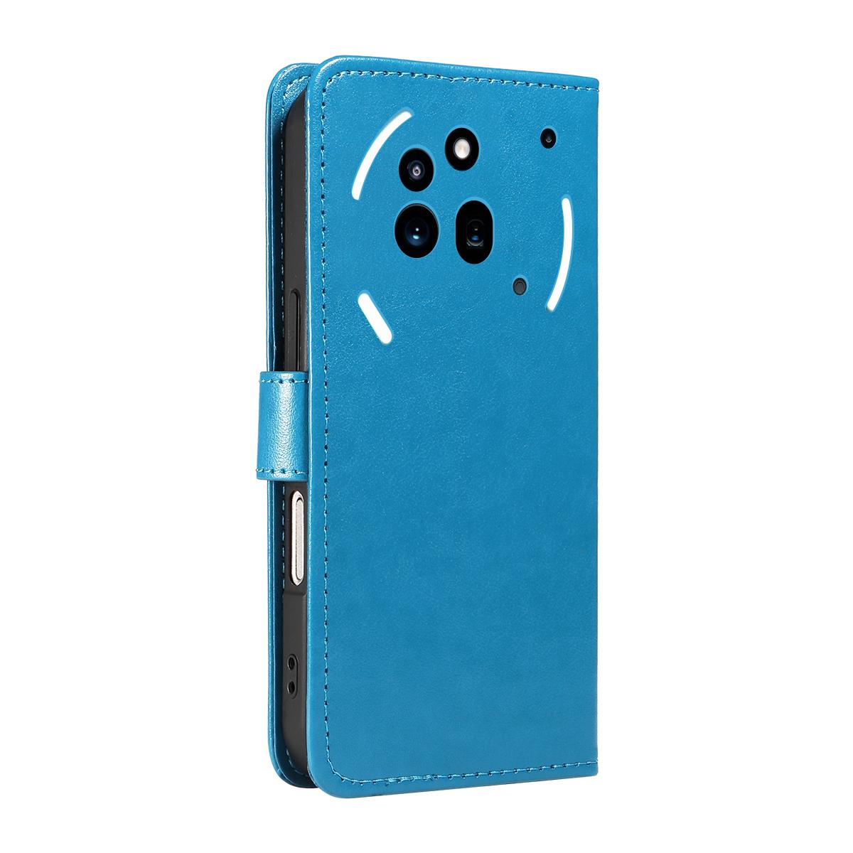 For Nothing Phone 3A Pro Cat and Bee Embossed Flip Leather Phone Case Wallet Cover with Card Slots Cash Pocket Magnetic Stand Protective Shockproof TPU PU Leather Case with Wrist Strap