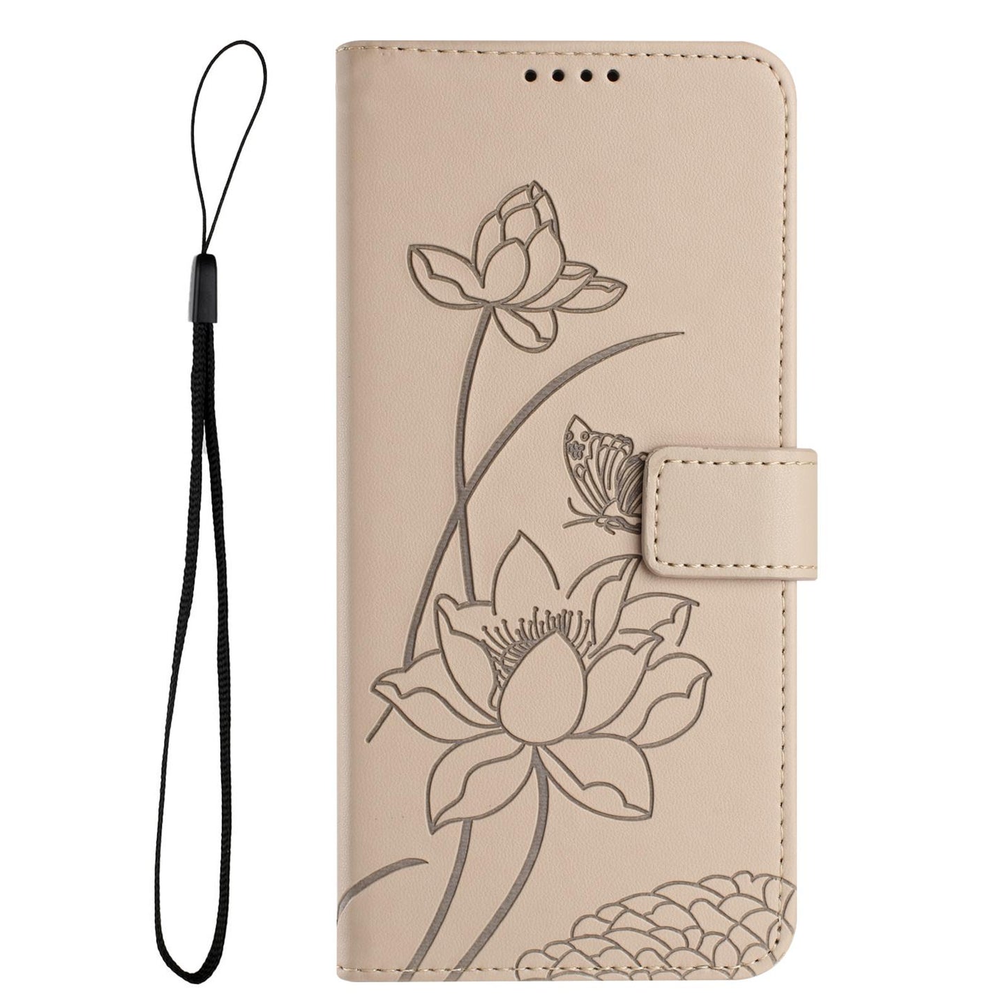Google Pixel 10 Lotus Embossed PU Leather Wallet Phone Case with Card Holder, Cash Pocket, Magnetic Flip Stand Cover, Wrist Lanyard Strap, Shockproof TPU Protective Folio Case - Purple