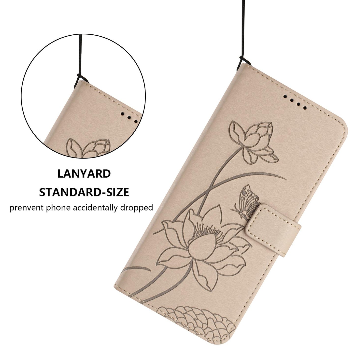 Google Pixel 11 Lotus Embossed PU Leather Wallet Phone Case with Card Holder, Cash Pocket, Magnetic Flip Stand Cover, Wrist Lanyard Strap, Shockproof TPU Protective Folio Case - Purple
