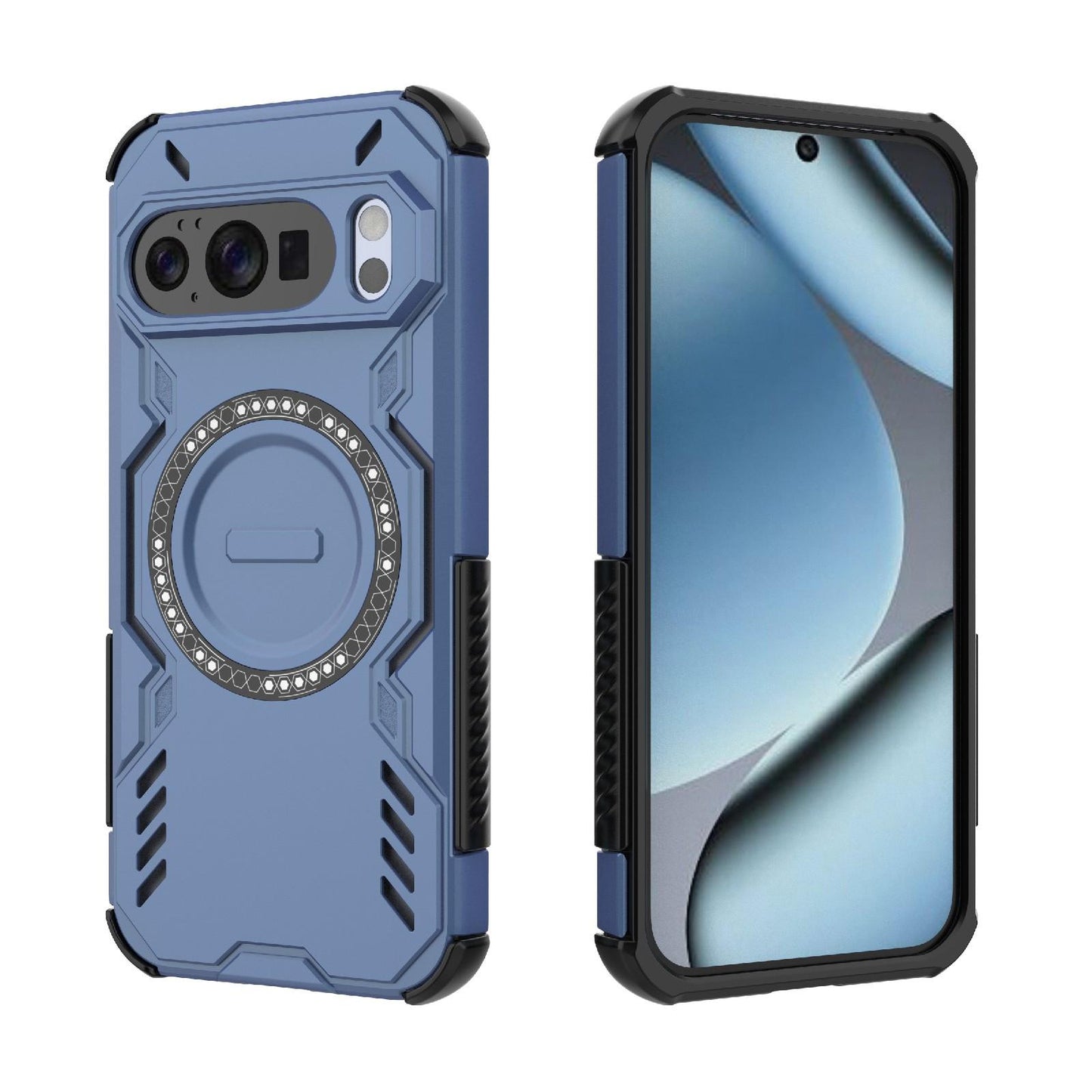 Google Pixel 10 Butterfly Armor MagSafe Magnetic Ring Shockproof Protective Phone Case with Stand