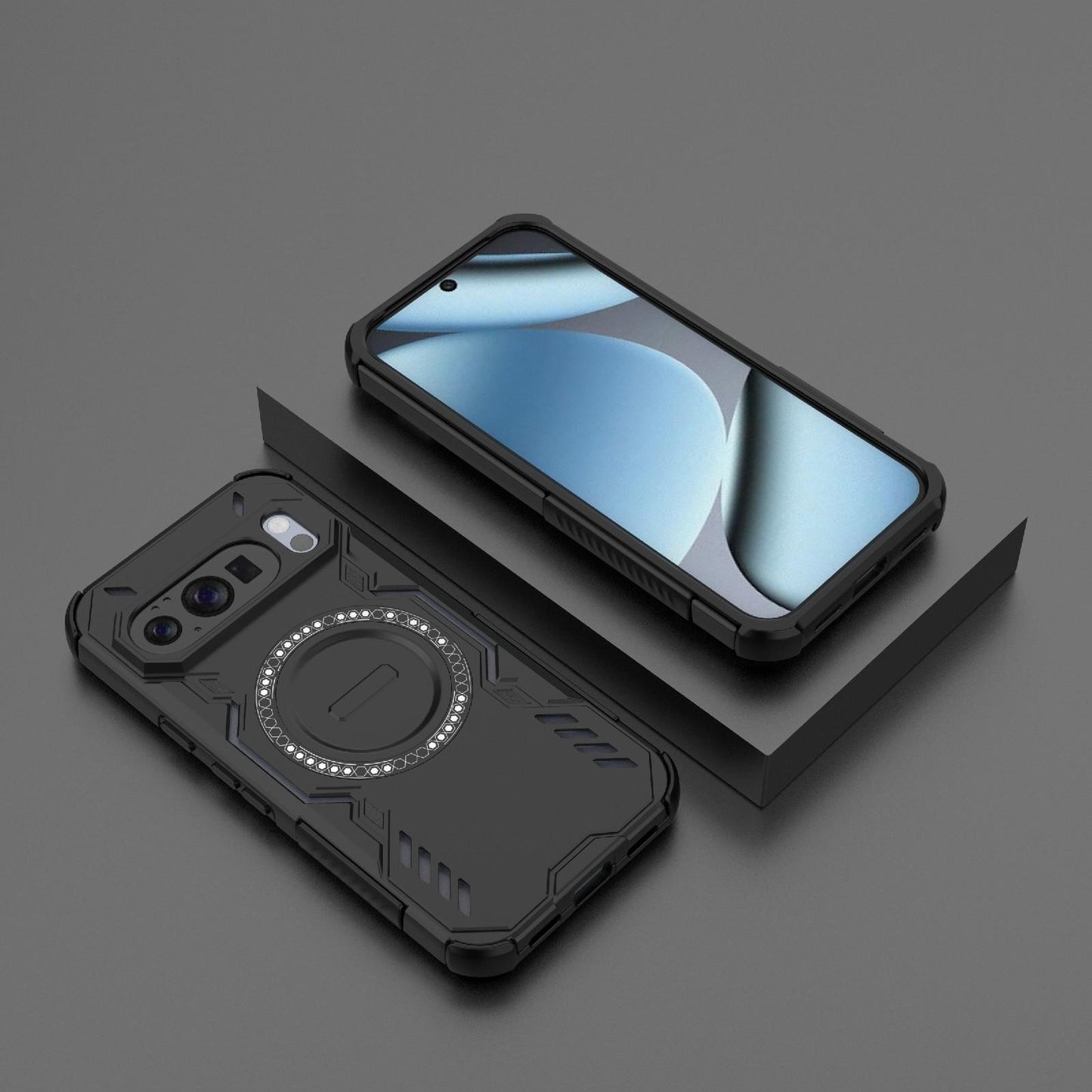 Google Pixel 10 Butterfly Armor MagSafe Magnetic Ring Shockproof Protective Phone Case with Stand