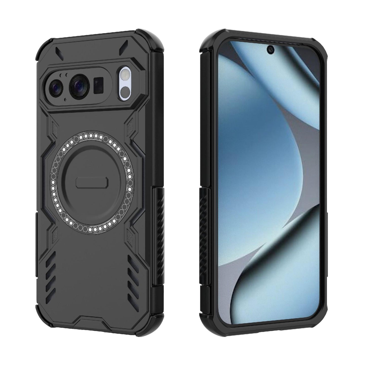 Google Pixel 10 Butterfly Armor MagSafe Magnetic Ring Shockproof Protective Phone Case with Stand
