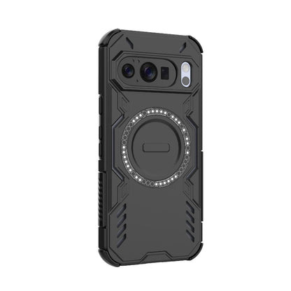 Google Pixel 10 Pro 5G Butterfly Armor MagSafe Magnetic Ring Shockproof Protective Phone Case with Stand