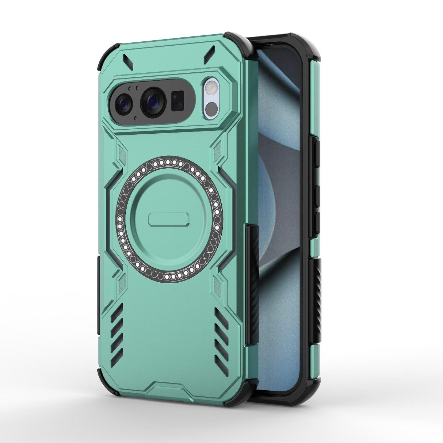 Google Pixel 10 Butterfly Armor MagSafe Magnetic Ring Shockproof Protective Phone Case with Stand