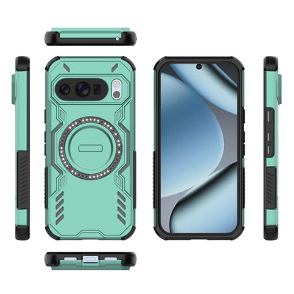 Google Pixel 10 Butterfly Armor MagSafe Magnetic Ring Shockproof Protective Phone Case with Stand